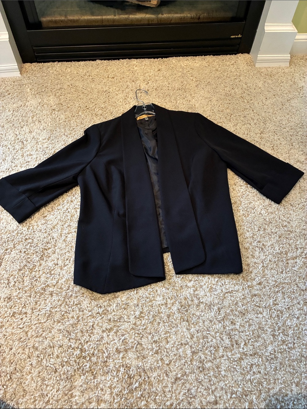 Nipon Boutique Black Open-Front Blazer Jacket